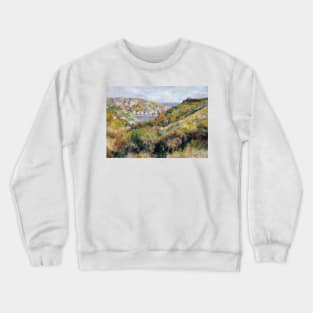 Hills around the Bay of Moulin Huet, Guernsey by Auguste Renoir Crewneck Sweatshirt